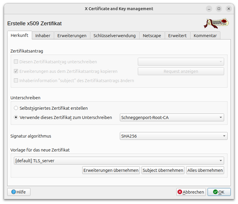 XCA - Server - Herkunft