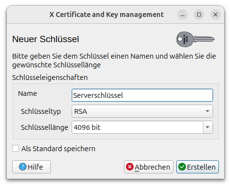 XCA - Server - Private Key
