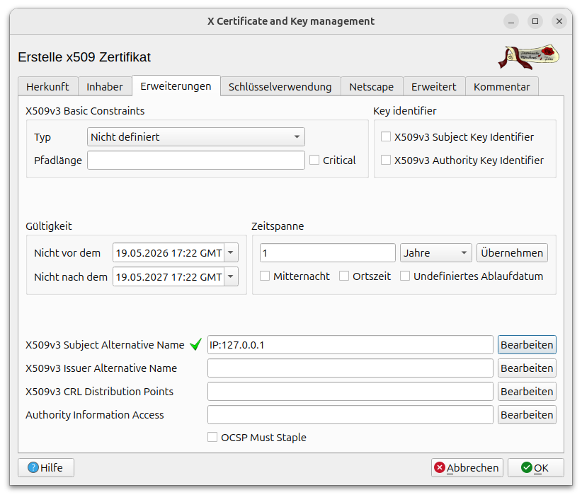 XCA - Server - Erweiterungen
